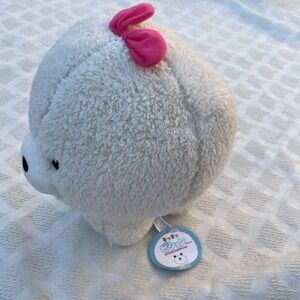 Amufun Amuse Co. GS1133 Meringue Bichon Frise 13.5" Puppy Dog Plush Pink Bow NWT